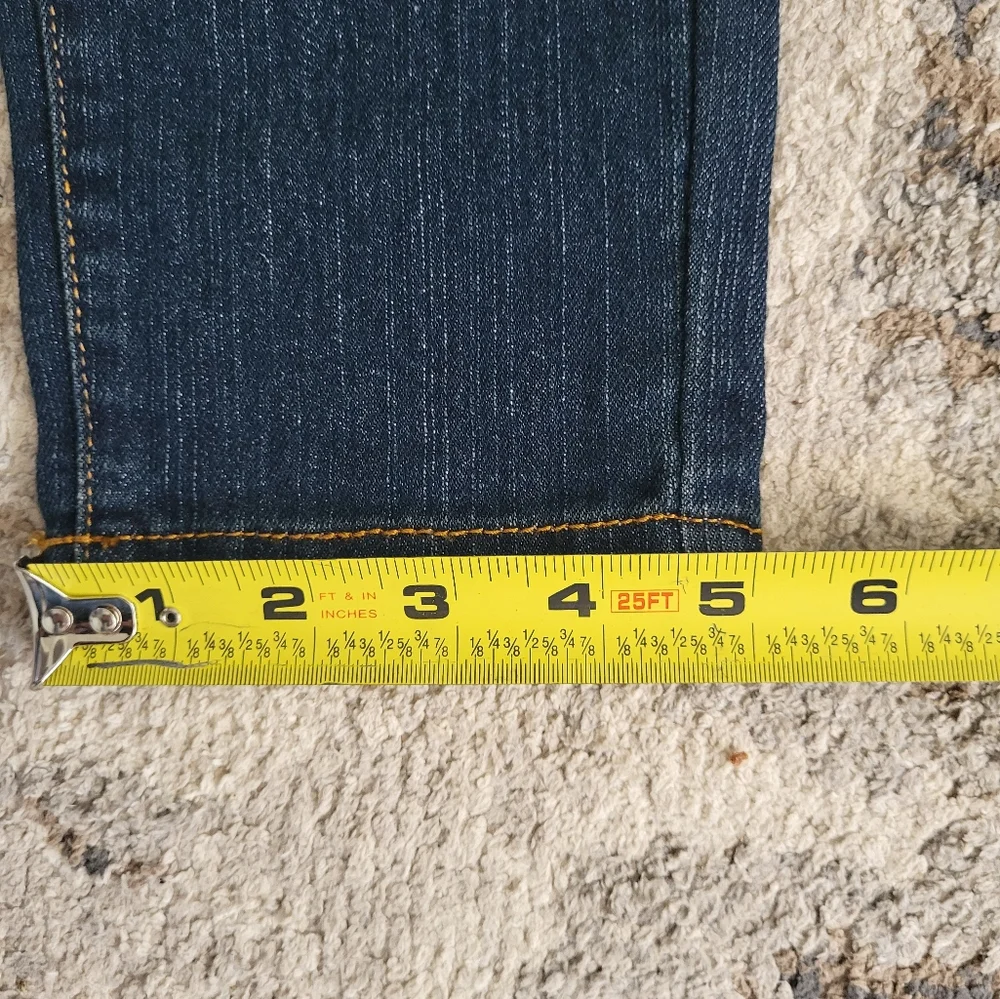 Justice Premier Jeans Girls 14 Slim 14S Dark Wash Super Skinny Denim Jeans Patch